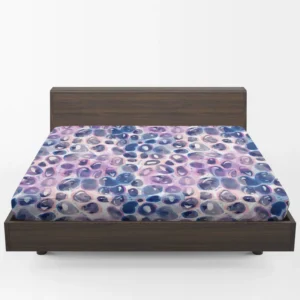 Purple Blue Watercolor Leopard Pattern Fitted Sheet 1