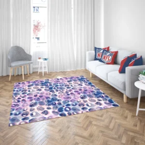 Purple Blue Watercolor Leopard Pattern Rug 2