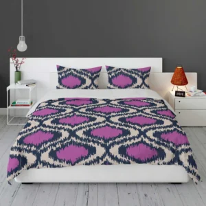 Purple Boho Ikat Design Bedding Set 1