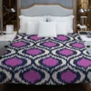 Purple Boho Ikat Design Duvet Cover