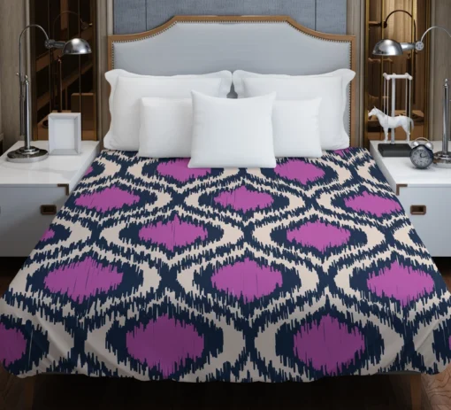 Purple Boho Ikat Design Duvet Cover