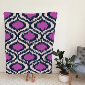 Purple Boho Ikat Design Fleece Blanket