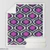 Purple Boho Ikat Design Sherpa Fleece Blanket