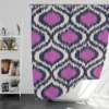 Purple Boho Ikat Design Shower Curtain