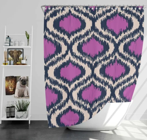 Purple Boho Ikat Design Shower Curtain