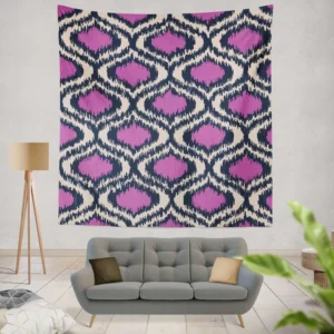 Purple Boho Ikat Design Wall Tapestry