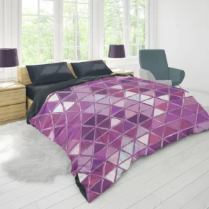 Purple Crystal Triangle Design Duvet Cover 1