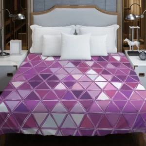 Purple Crystal Triangle Design Duvet Cover