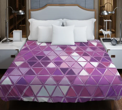 Purple Crystal Triangle Design Duvet Cover