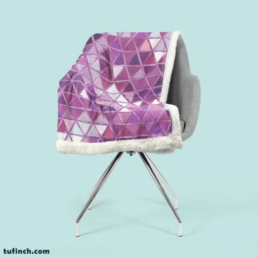 Purple Crystal Triangle Design Sherpa Fleece Blanket 2