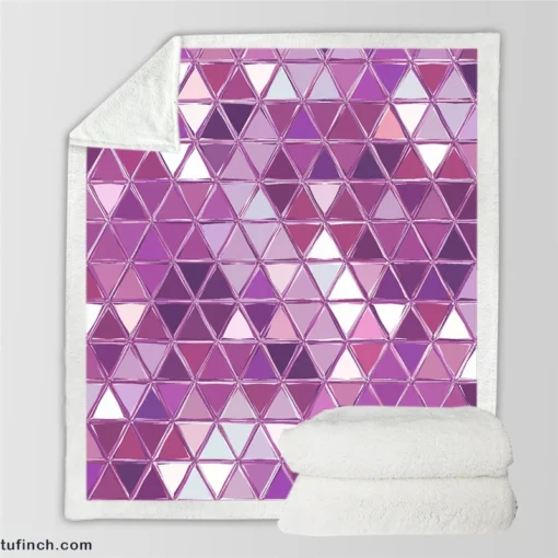 Purple Crystal Triangle Design Sherpa Fleece Blanket