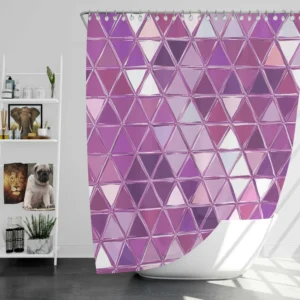 Purple Crystal Triangle Design Shower Curtain