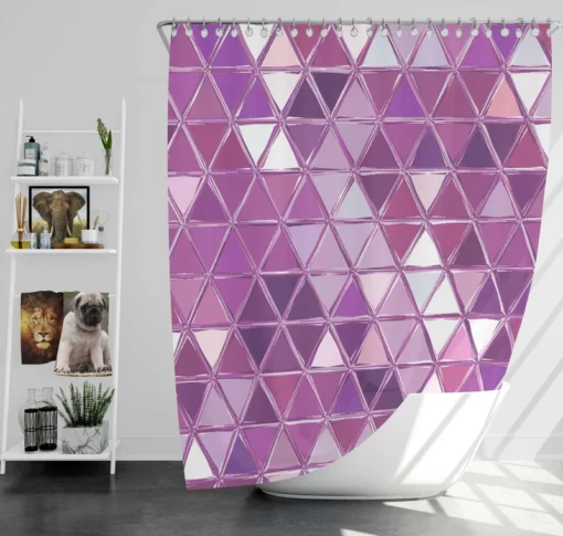 Purple Crystal Triangle Design Shower Curtain