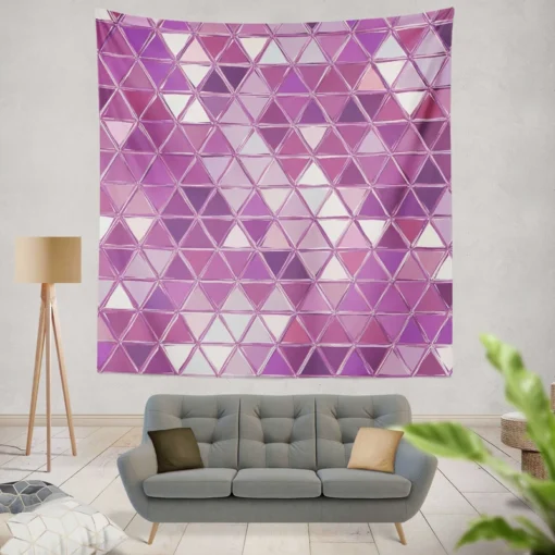 Purple Crystal Triangle Design Wall Tapestry