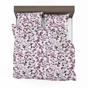 Purple Curly Vines Pattern Bedding Set 2