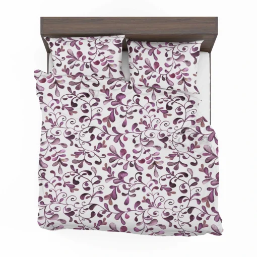 Purple Curly Vines Pattern Bedding Set 2