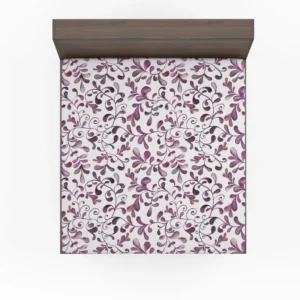 Purple Curly Vines Pattern Fitted Sheet