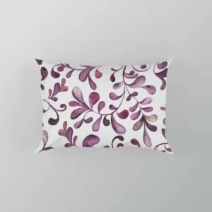 Purple Curly Vines Pattern Pillow Case