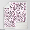 Purple Curly Vines Pattern Sherpa Fleece Blanket