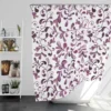 Purple Curly Vines Pattern Shower Curtain