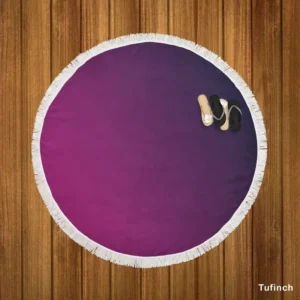 Purple Deep Blue Gradient Round Beach Towel