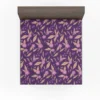 Purple Floral Pattern Fitted Sheet