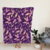 Purple Floral Pattern Fleece Blanket