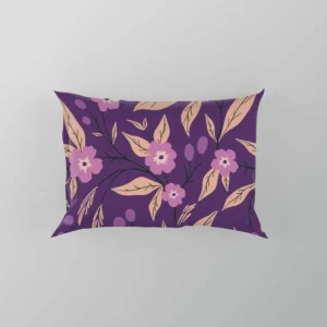 Purple Floral Pattern Pillow Case