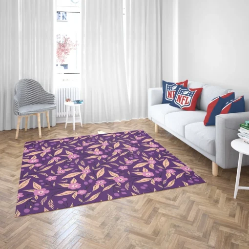 Purple Floral Pattern Rug 2