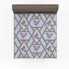 Purple Flourish On Grey Design Fitted Sheet