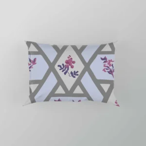 Purple Flourish On Grey Design Pillow Case