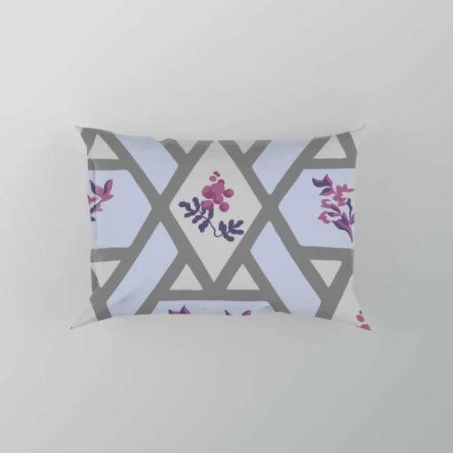 Purple Flourish On Grey Design Pillow Case