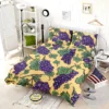 Purple Grapes Bunches And Leaves Bedding Set