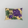 Purple Grapes Bunches And Leaves Pillow Case