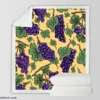 Purple Grapes Bunches And Leaves Sherpa Fleece Blanket