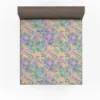 Purple Hand Drawn Floral Design Fitted Sheet