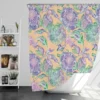 Purple Hand Drawn Floral Design Shower Curtain