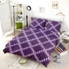 Purple Ikat In White Ikat Design Bedding Set