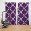 Purple Ikat In White Ikat Design Curtain