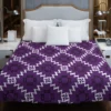 Purple Ikat In White Ikat Design Duvet Cover