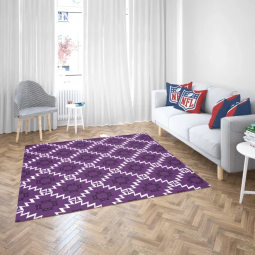 Purple Ikat In White Ikat Design Rug 2