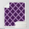 Purple Ikat In White Ikat Design Sherpa Fleece Blanket