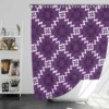 Purple Ikat In White Ikat Design Shower Curtain