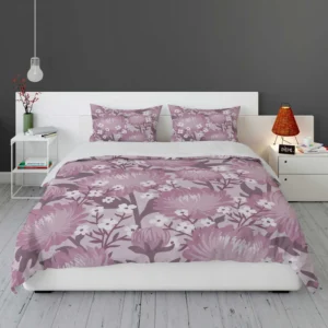 Purple Labyrinth Dahlia Flower Toile Bedding Set 1