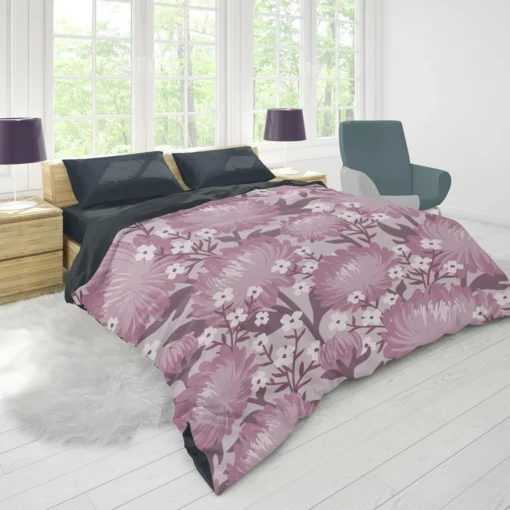 Purple Labyrinth Dahlia Flower Toile Duvet Cover 1