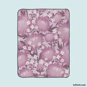 Purple Labyrinth Dahlia Flower Toile Fleece Blanket 1