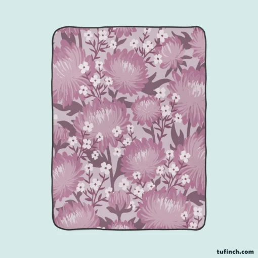 Purple Labyrinth Dahlia Flower Toile Fleece Blanket 1