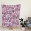 Purple Labyrinth Dahlia Flower Toile Fleece Blanket