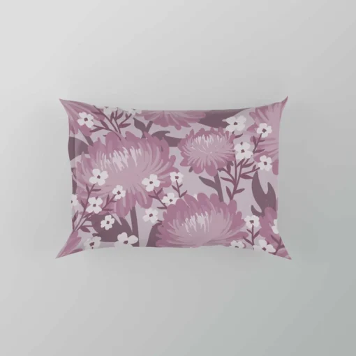 Purple Labyrinth Dahlia Flower Toile Pillow Case