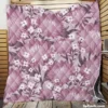 Purple Labyrinth Dahlia Flower Toile Quilt Blanket